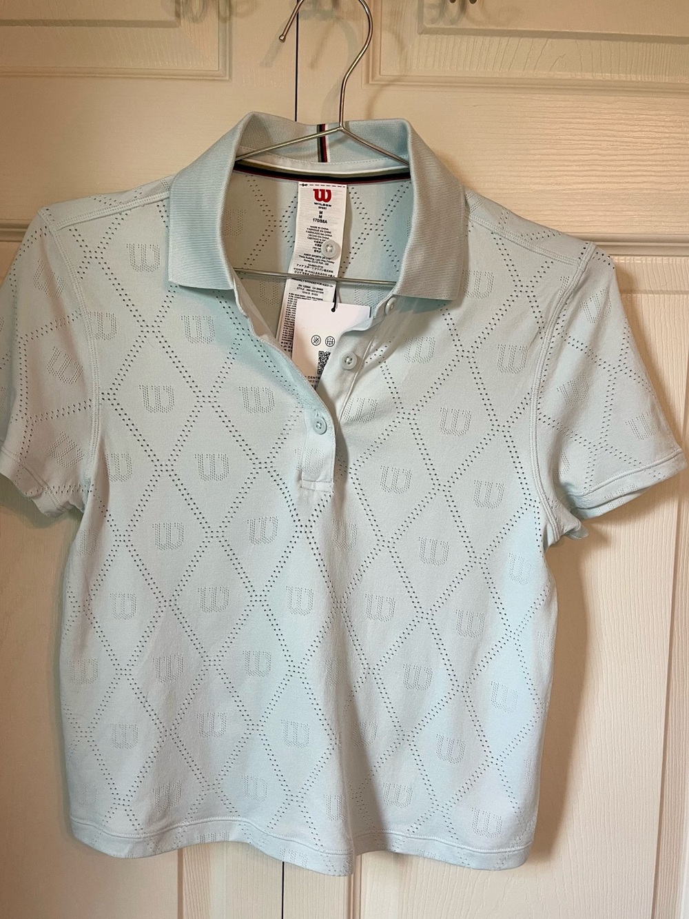 Wilson Women's Light Blue Eyelet Polo Top
